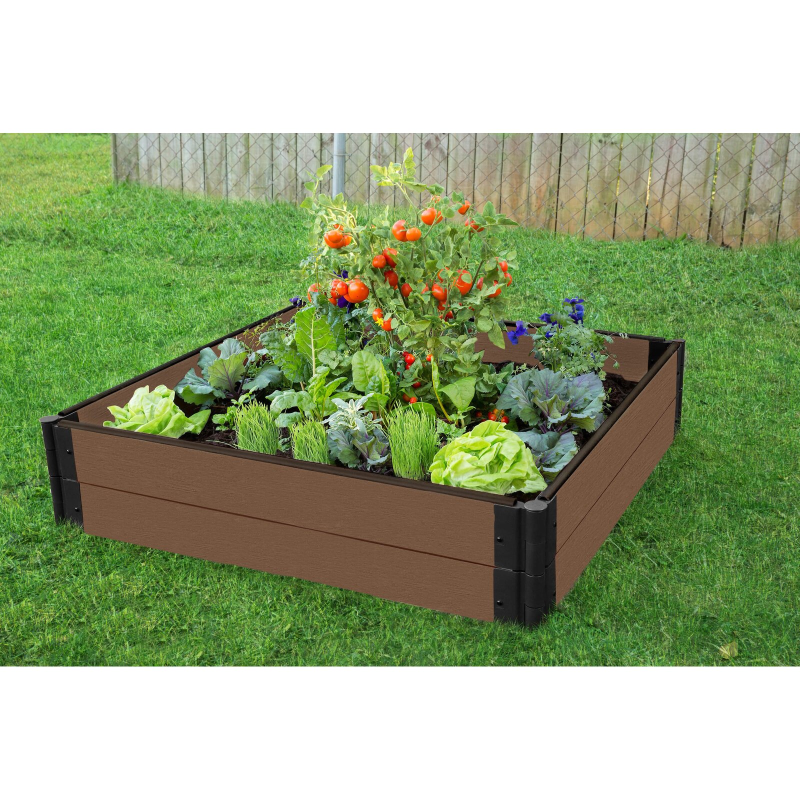 Frame It All 4 ft x 4 ft Composite Raised Garden Bed & Reviews